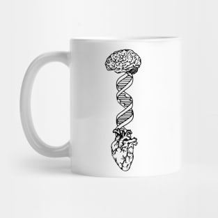 Brain DNA Heart Mug